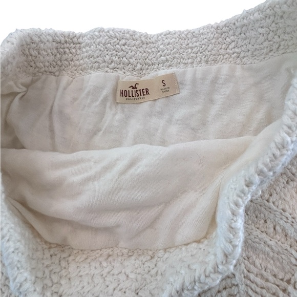 Hollister White Crochet Knit Mini Skirt Size Small Boho - Picture 4 of 4